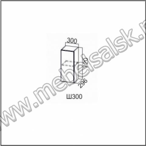Ш300/720 Шкаф навесной 300/720 Кухня Классика